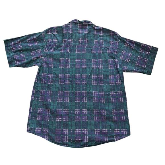 Vintage Peter B Mens XL Short Sleeve Button Down Shirt Checkerboard Skater 80s - Picture 4 of 5